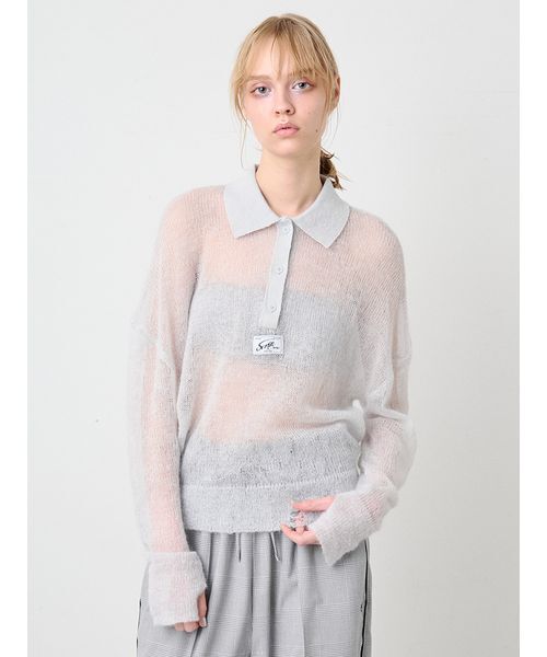SORIN（ソリン） ポロシャツ ポロ Sheer Mohair Damage Polo