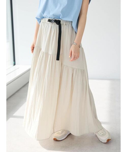 「CRAFT STANDARD BOUTIQUE」 ロングスカート FREE グレイッシュベージュ レディース_画像3