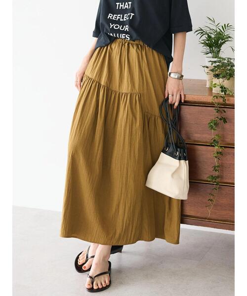 「CRAFT STANDARD BOUTIQUE」 ロングスカート FREE グレイッシュベージュ レディース_画像4