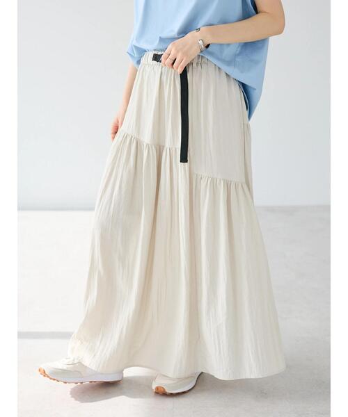 「CRAFT STANDARD BOUTIQUE」 ロングスカート FREE グレイッシュベージュ レディース_画像6
