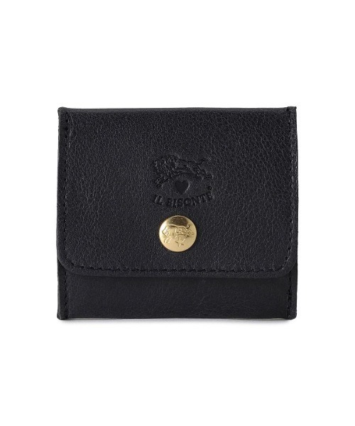 【ILBISONTE】　コンパクトウォレット 黒レザーケース IL BISONTE（イルビゾンテ） 財布 IL BISONTE / WALLET / S.VALENTINO