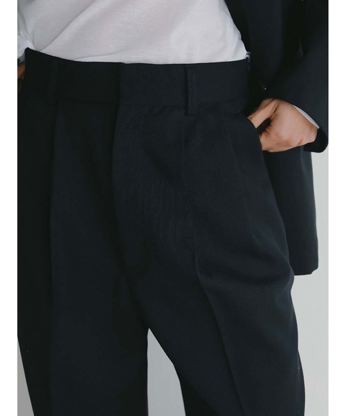 パンツ タックストレートパンツ レディースの画像