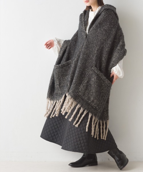 「OMNES」 ストール FREE ブラウン レディース_画像7