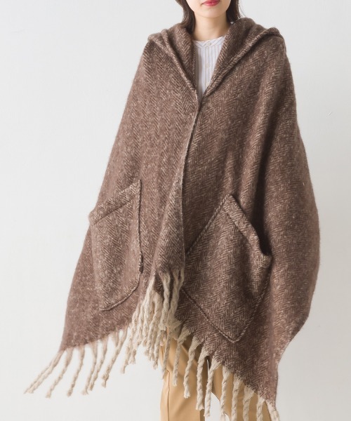 「OMNES」 ストール FREE ブラウン レディース_画像8