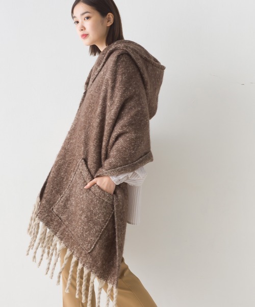 「OMNES」 ストール FREE ブラウン レディース_画像9