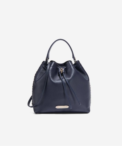 COLE HAAN チェーン ショルダーバッグ レザー ホワイト ブラック コール ハーン COLE HAAN ミニショルダーバッグ womens （ブラック
