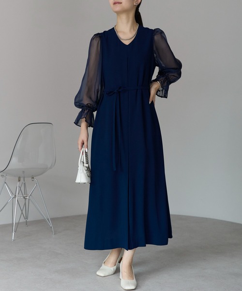 「PREFERIR」 長袖ワンピース X-LARGE ブラック レディース_画像5