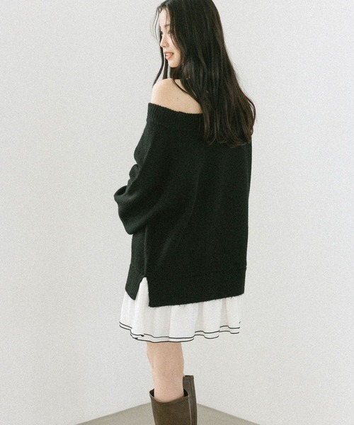 「Heather」 ニットワンピース FREE グレー レディース_画像4