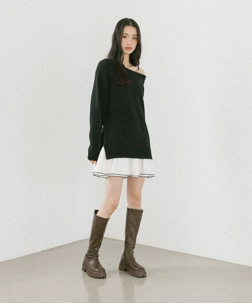 「Heather」 ニットワンピース FREE グレー レディース_画像5