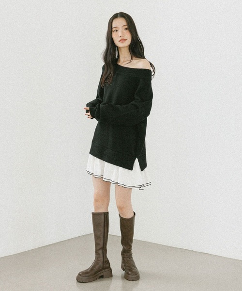 「Heather」 ニットワンピース FREE グレー レディース_画像6