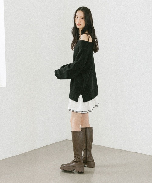 「Heather」 ニットワンピース FREE グレー レディース_画像7