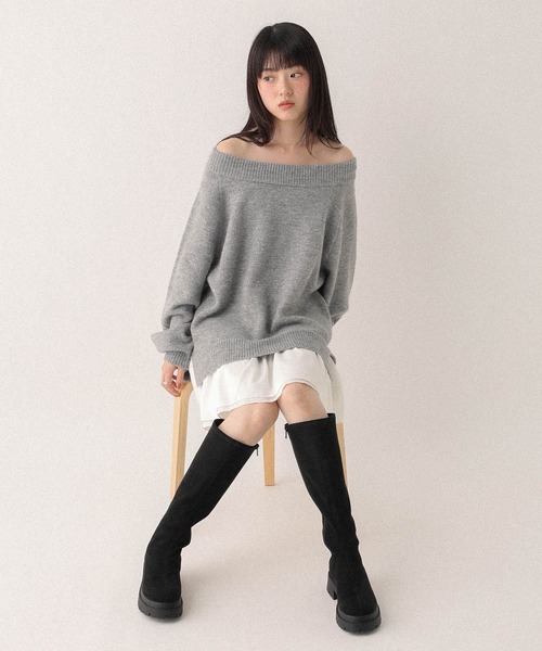 「Heather」 ニットワンピース FREE グレー レディース_画像8