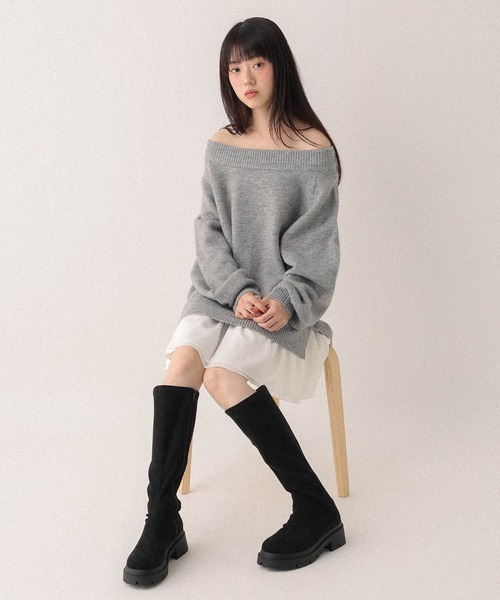 「Heather」 ニットワンピース FREE グレー レディース_画像9
