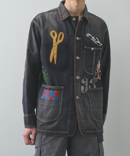 デニムジャケット gジャン 「KHOKI/コッキ」Hand-Embroidered Denim Coverall メンズの画像