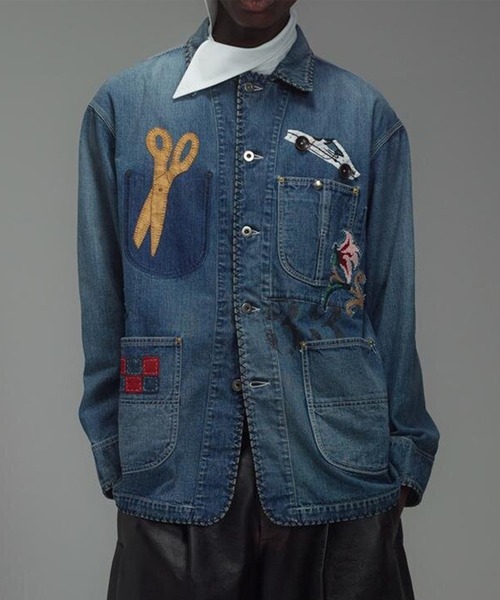デニムジャケット gジャン 「KHOKI/コッキ」Hand-Embroidered Denim Coverall メンズの画像