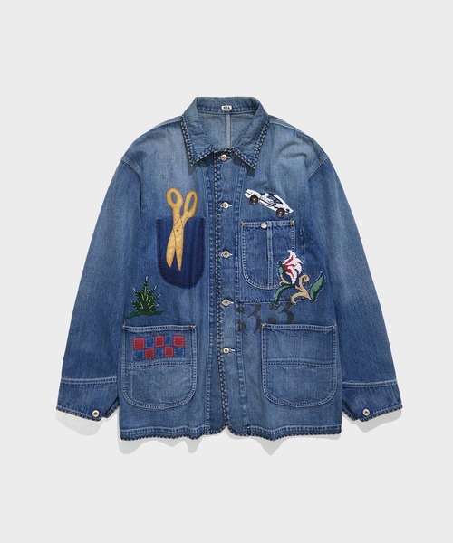 デニムジャケット gジャン 「KHOKI/コッキ」Hand-Embroidered Denim Coverall メンズの画像