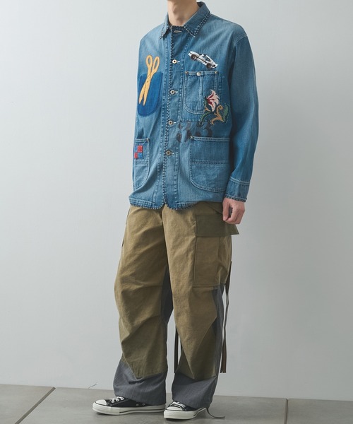 デニムジャケット gジャン 「KHOKI/コッキ」Hand-Embroidered Denim Coverall メンズの画像