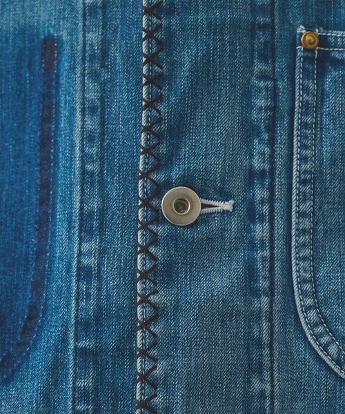 デニムジャケット gジャン 「KHOKI/コッキ」Hand-Embroidered Denim Coverall メンズの画像