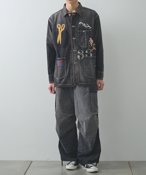 デニムジャケット gジャン 「KHOKI/コッキ」Hand-Embroidered Denim Coverall メンズの画像