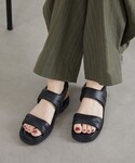 サンダル プク ステッチ サンダル レディースの詳細画像2