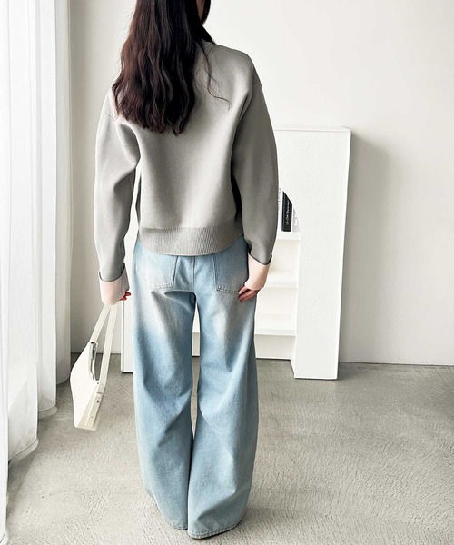 「GeeRA」 ニットカーディガン LARGE チャコール レディース_画像8