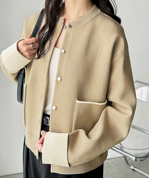 「GeeRA」 ニットカーディガン LARGE チャコール レディース_画像9