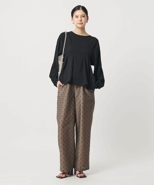 パンツ 「WEB限定 Wardrobe DAILY MINIMAL」ドビードット イージーパンツ ウォッシャブル レディースの画像