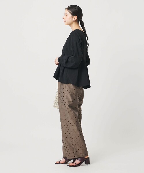 パンツ 「WEB限定 Wardrobe DAILY MINIMAL」ドビードット イージーパンツ ウォッシャブル レディースの画像