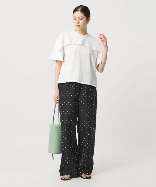 パンツ 「WEB限定 Wardrobe DAILY MINIMAL」ドビードット イージーパンツ ウォッシャブル レディースの画像