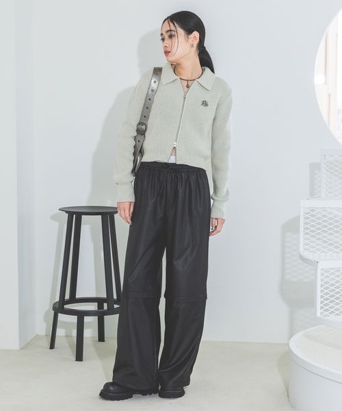 「JEANASIS」 ニットカーディガン FREE ライトグレー レディース_画像2