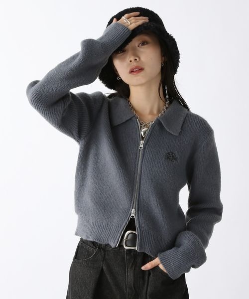 「JEANASIS」 ニットカーディガン FREE ライトグレー レディース_画像7