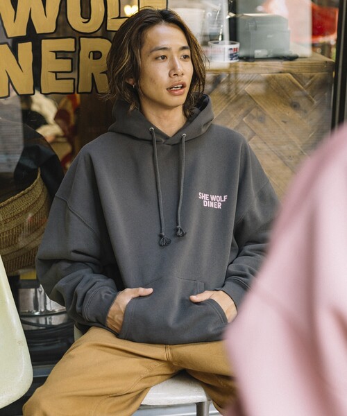 チャコールグレー プルオーバーパーカー FREAK'S STORE（フリークスストア） プルオーバーパーカー LARGE