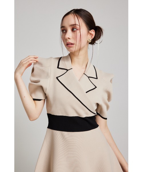 「rienda」 ニットワンピース SMALL ライトベージュ レディース_画像5