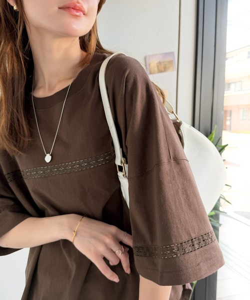 「Java」 7分袖カットソー LARGE グレー レディース | Java | 18
