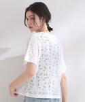 tシャツ 半袖 レースジャカードカットソー「洗...の詳細画像1