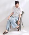 tシャツ 半袖 レースジャカードカットソー「洗...の詳細画像2
