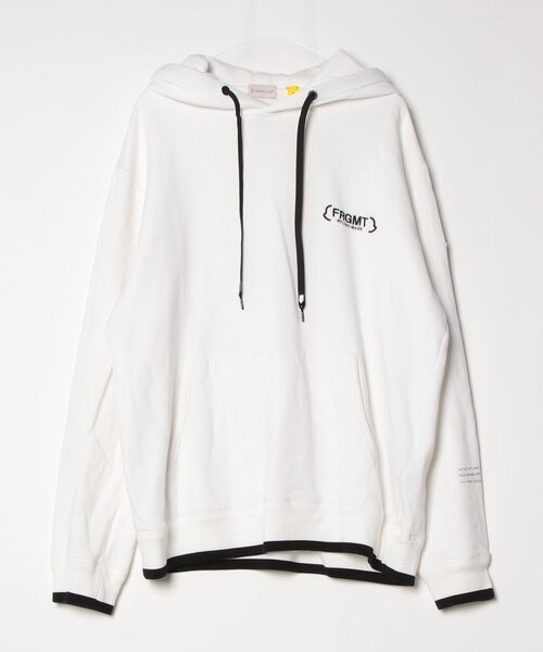 専用 MONCLER モンクレール パーカー プルオーバー ホワイト ロゴ MONCLER（モンクレール） ワンポイントプルオーバーパーカー XX-LARGE