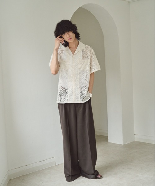 「CAMPHOR WOOD」 半袖シャツ LARGE ブラック メンズ_画像3