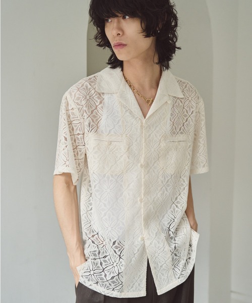 「CAMPHOR WOOD」 半袖シャツ LARGE ブラック メンズ_画像5