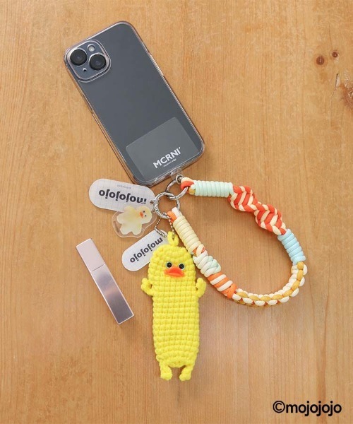 完売品　mojojojo MCRNI ショートストラップ イエロー macaroni edge（マカロニエッジ） mojojojo×macaroni edge編み込み