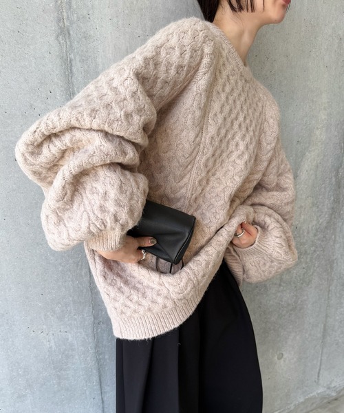 ニット セーター オーバーサイズハニカムニット レディース : ZOZOTOWN