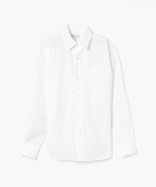 希少【未使用】 仏製 agnès b. CHEMISE コットンシャツ サイズ1 メンズ スタープリント コットン 長袖 シャツ 