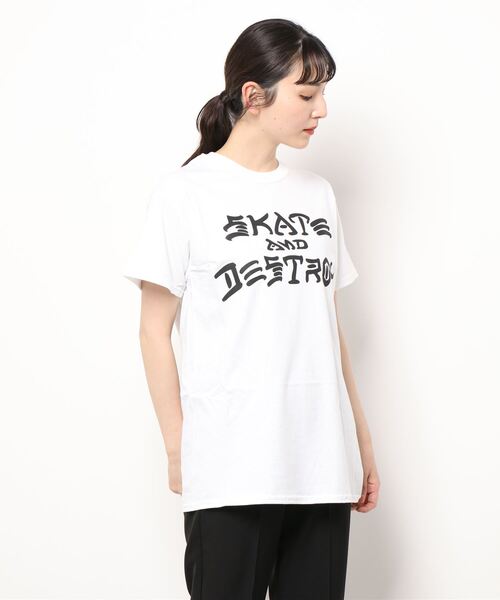 tシャツ 「THRASHER/スラッシャー」SKATE AND DESTROY TEE(UN) レディース