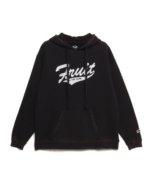 FRUIT OF THE LOOM パーカー BLACK PRINT HOODIES メンズ