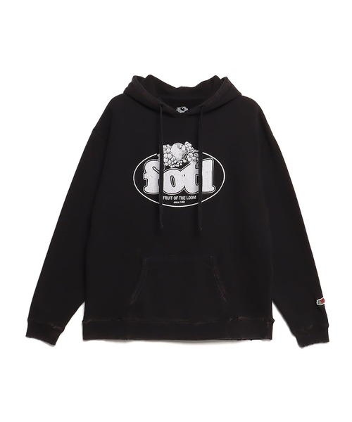 FRUIT OF THE LOOM パーカー BLACK PRINT HOODIES メンズ