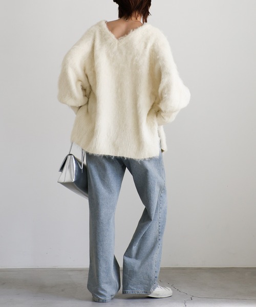 select MOCA ニット セーター モヘアタッチ2WAYオーバーニット