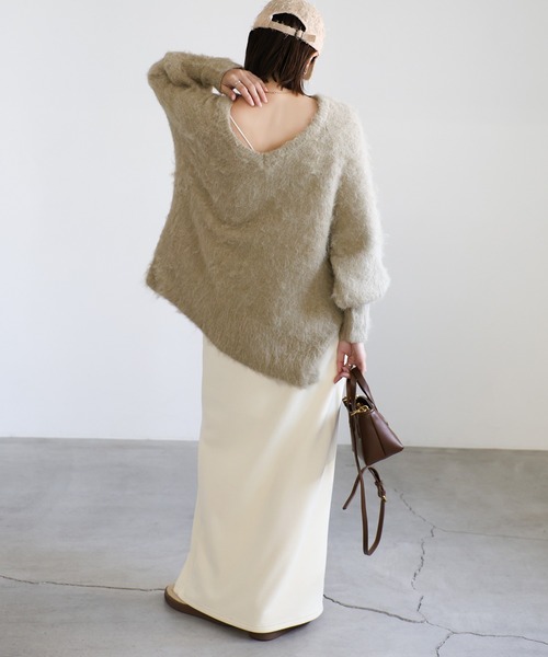 select MOCA ニット セーター モヘアタッチ2WAYオーバーニット