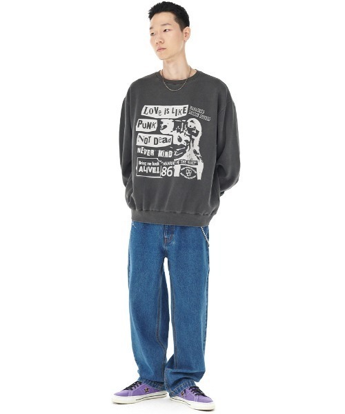 トレーナー スウェット 「mahagrid/マハグリッド」LOVE PUNK PIGMENT SWEATSHIRT/ラブパンクピグメントスウェット レ MAHAGRID トレーナー スウェット 「mahagrid/マハグリッド」LOVE