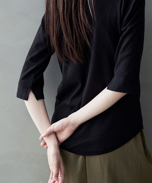 etoll.(エトル) tシャツ ボートネック七分袖Tシャツ レディース etoll.(エトル) tシャツ ボートネック七分袖Tシャツ レディース