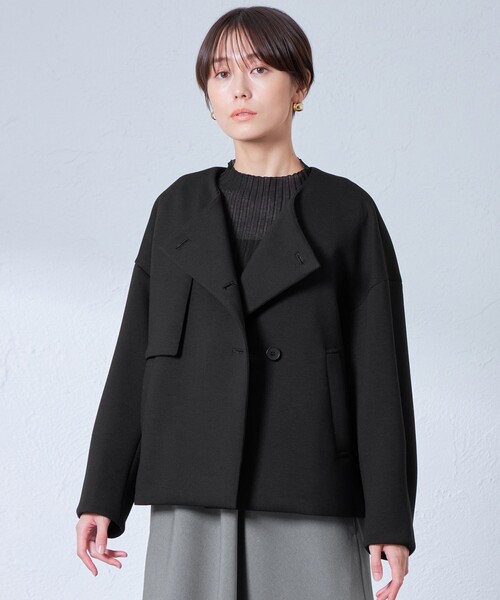 CAST:（キャスト コロン） ノーカラーコート コート 「着回し抜群